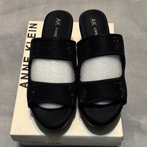 Anne Klein Black Slide Sandals